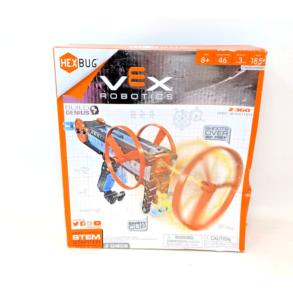 HEXBUG VEX Robotics Z360 Disc Shooter STEM Starter 185+ Pieces Shoots 60ft